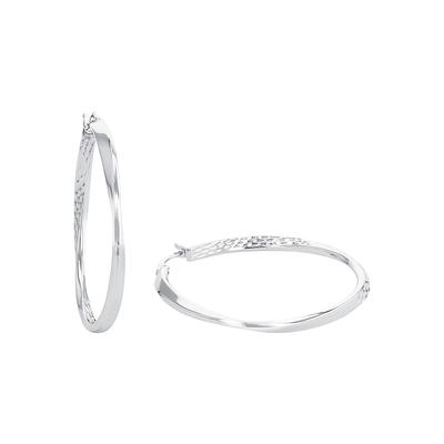 amor - Creolen für Damen, 925 Sterling Silber 1 ct Weiss