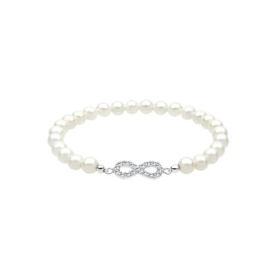 Elli Infinity Perle Kristalle 925 Silber Weiß Damen Image