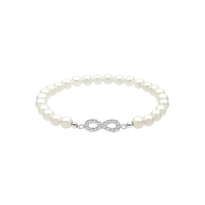 Elli - Infinity Perle Kristalle 925 Silber Armbänder & Armreife 1 ct Damen