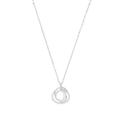 amor - Kette mit Anhänger für Damen, 925 Sterling Silber, Zirkonia synth. Ketten 1 ct Weiss