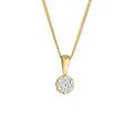 Elli DIAMONDS - Blume Brilliant Diamant (0.12 ct.) 585 Gelbgold Ketten Damen