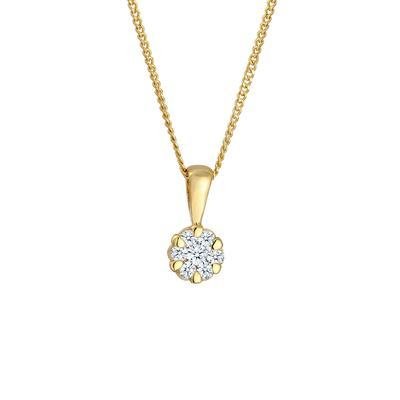 Elli DIAMONDS - Blume Brilliant Diamant (0.12 ct.) 585 Gelbgold Ketten 1 ct Damen