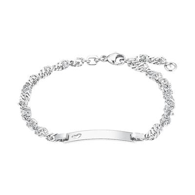 amor - Identarmband für Damen, 925 Sterling Silber Armbänder & Armreife 1 ct Weiss