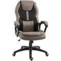 Homcom - Fauteuil de bureau manager massant hauteur réglable pivotant 360° polyester pu gris brun