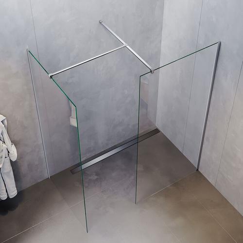90x200cm Walk in Duschwand mit 90cm Seitenwand 8mm Nano Glas Duschabtrennung mit