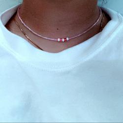 Brandy Melville Jewelry | Beaded Choker | Color: Pink | Size: Os