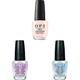 OPI Nail Lacquer Bubble Bath Nagellack in Rosa mit bis zu 7 Tagen Halt Ergiebig, Nr. NLS86 15ml + 2 x Nail Lacquer Nagellack mit bis zu 7 Tagen Halt Ergiebig, langlebig & splitterfest 15ml