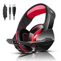 PHOINIKAS Gaming Headset for PS4, Wired headset Compatible for Xbox One Switch MAC PC, 3.5mm Over Ear Headphones with Noise Cancelling Mic, Bass Surround, One Key Mute