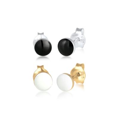 Elli Basic Stecker 2er Set Emaille Bi-Color 925 Silber OneSize Damen Image