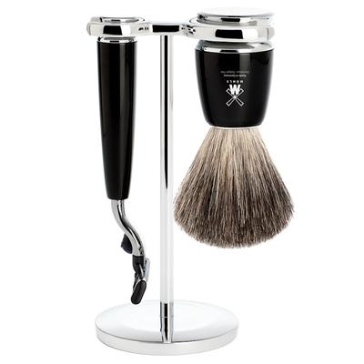 Mühle RYTMO 3-teiliges Rasierset Edelharz schwarz Herren