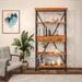 17 Stories Striplin 74" H x 38" W Metal Etagere Bookcase in Brown | 74 H x 38 W x 16 D in | Wayfair 5E2CCE2079A943C7A5A51D3275B374A9