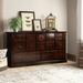 Fleur De Lis Living Yearby 9 Drawer Dresser Wood in Brown/Red | 33.25 H x 64 W x 17 D in | Wayfair ARGD5728 44252343