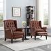 Canora Grey 28.5" Wide Faux Leather Manual Wing Chair Recliner Faux Leather in Brown | 41 H x 28.5 W x 28 D in | Wayfair