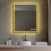 Ivy Bronx Ickes Rectangle Mental Frame Lighted LED Mirror w/ Defogger, Dimmer & Adjustable Color Temperature in Yellow | Wayfair