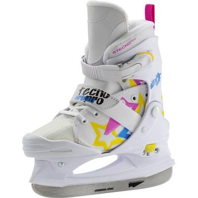 TECNOPRO Kinder Eishockeyschuhe Delta Soft Jr. Girl, Größe 37 in Weiß/Pink/Gelb