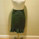 Anthropologie Skirts | Anthropologie Dark Green Skirt With Ruffle Hem 14 | Color: Green | Size: 14