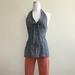 Anthropologie Tops | Anthropologie Fei Chambray Peplum Halter Top | Color: Blue | Size: S