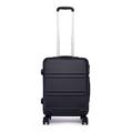 Kono 55cm Hard Shell Cabin Case 38L Carry On Hand Luggage 4 Wheeled Spinner Suitcase with TSA Lock (Black)