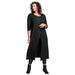 Plus Size Women's Front-Slit Ultra Femme Tunic by Roaman's in Black (Size L) Long Sleeve Shirt