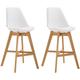 Lot de 2 tabourets de bar Cannes en similicuir Blanc Nature