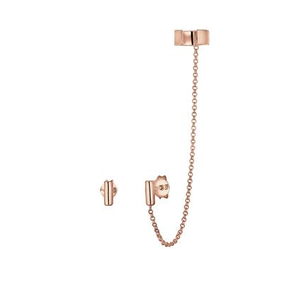 Elli Earcuff Klemme Asymmetrisch Minimal Geo 925 Silber rosefarben Damen Image