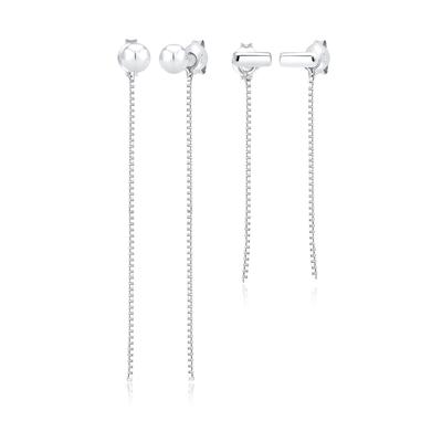 Elli - 2er Set Ohrhänger Ear Chains Venezianer 925 Silber Ohrringe 1 ct Damen