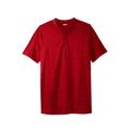 Men's Big & Tall Shrink-Less™ Lightweight Henley Longer Length T-Shirt by KingSize in Red Marl (Size 7XL) Henley Shirt