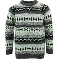 LOUDelephant Chunky Wool Knit Jumper - Abstract Grey (Medium)