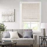 "Madison Park 27x64"" Basketweave Room Darkening Cordless Roman Shade in Ivory - Olliix MP40-6547"