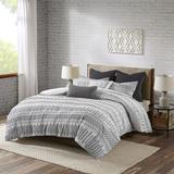 INK+IVY Full/Queen Cotton Jacquard Duvet Cover Mini Set in Grey - Olliix II12-1102