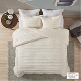 Urban Habitat King/Cal King 3 Piece Cotton Chenille Comforter Set in Ivory - Olliix UH10-2318