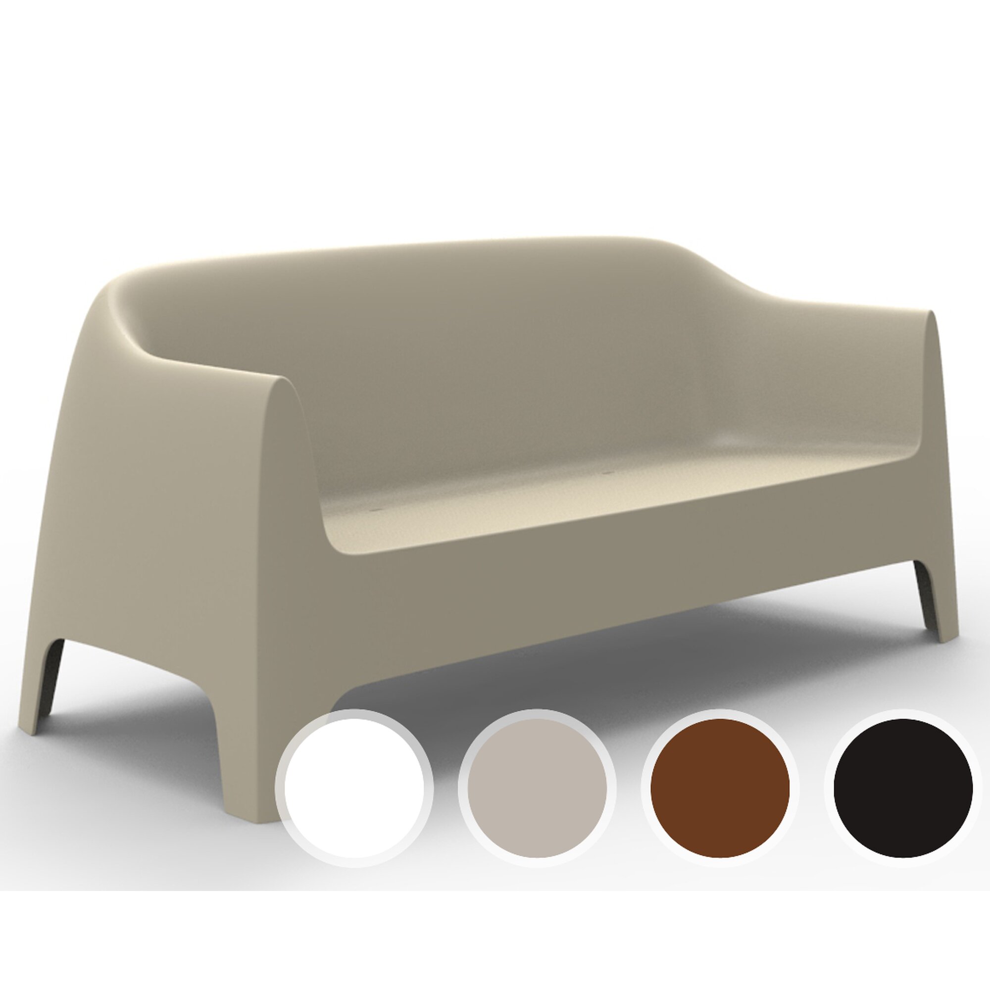 Vondom »SOLID« Outdoor Sofa Basic matt / White