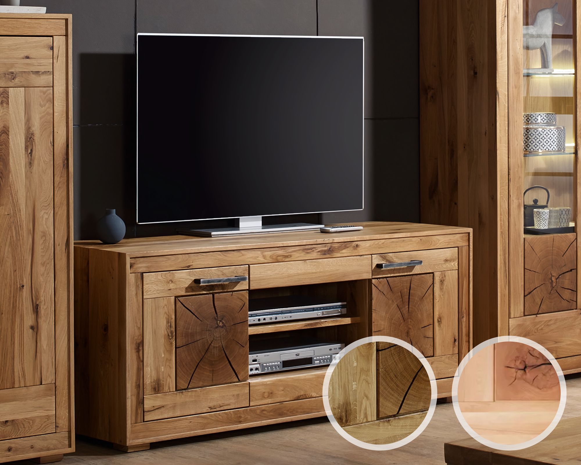 3S Frankenmöbel »Albero« Massivholz TV-Element WZ-0315 / Wildeiche / TV-Element II / 150 cm