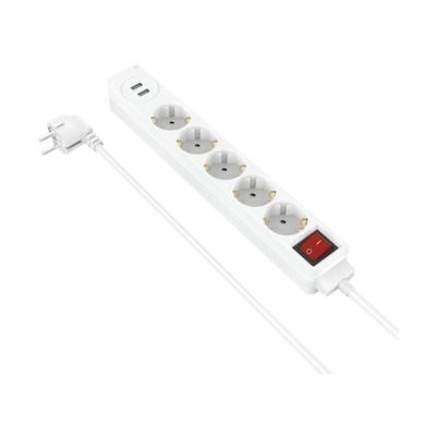 Hama 5-fach Steckdosenleiste »USB 3,4 A« (weiß) weiß, 31.5x4x4.5 cm