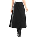 Plus Size Women's Complete Cotton A-Line Skirt by Roaman's in Black Denim (Size 24 W) 100% Cotton Long Length