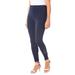 Plus Size Women's Lace-Inset Essential Stretch Legging by Roaman's in Navy (Size 12) Activewear Workout Yoga Pants