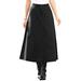 Plus Size Women's Complete Cotton A-Line Skirt by Roaman's in Black Denim (Size 14 W) 100% Cotton Long Length