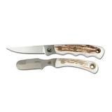 Knives of Alaska Jeager D2 Muskrat Combo Knives Stag Handle Natural 00303FG