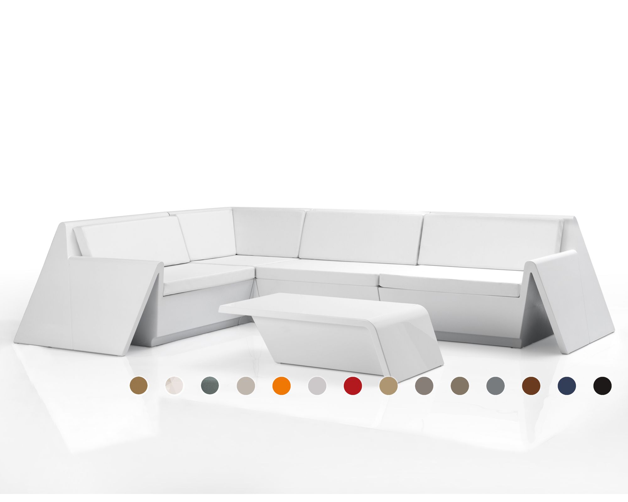 Vondom »REST« Outdoor Modul Chaiselongue / Basic matt / Orange / B 106 x H 45 x T 56 cm