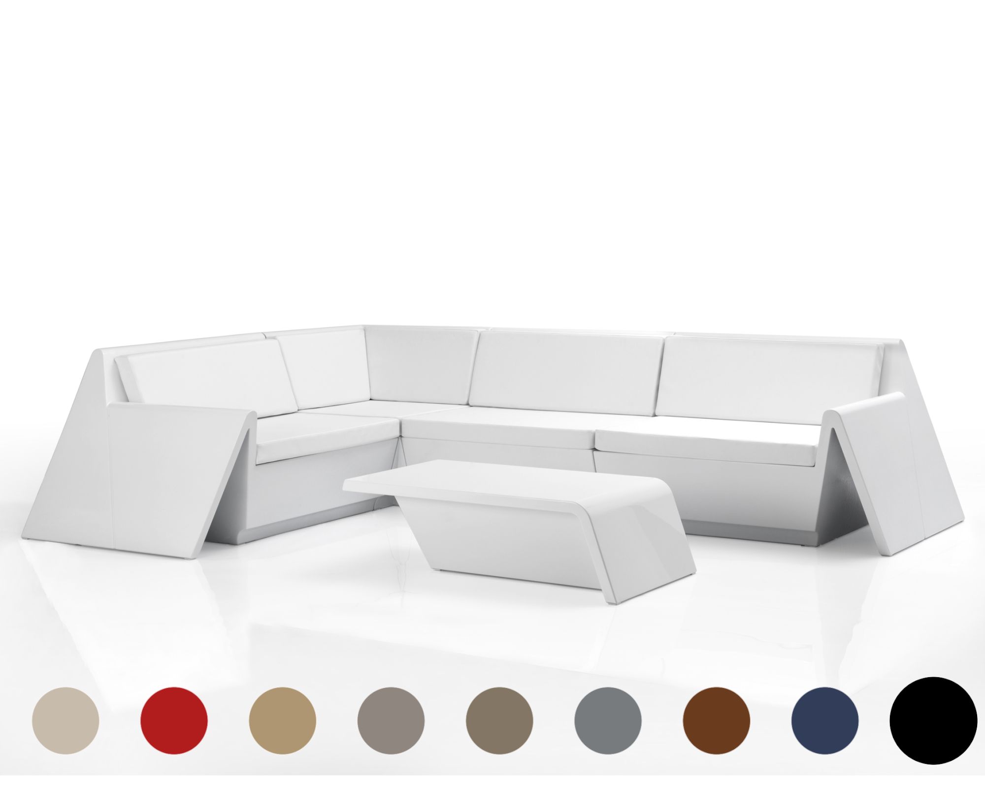 Vondom »REST« Outdoor Modul Seiten-Modul rechts / Lackiert Hochglanz / Red / B 116 x H 74 x T 105 cm Image