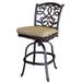 Lark Manor™ Byrge Patio Bar Stool w/ Cushion Metal in Brown | 30 H x 21 W x 26 D in | Wayfair 658DC6F22AB242BABAFB2E31A7BC60B1