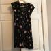 Free People Dresses | Black Floral Free People Dress | Color: Black | Size: Xs