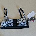 Athleta Swim | Athleta Adriata Retro Palm Bikini Top Small | Color: Black/White | Size: S