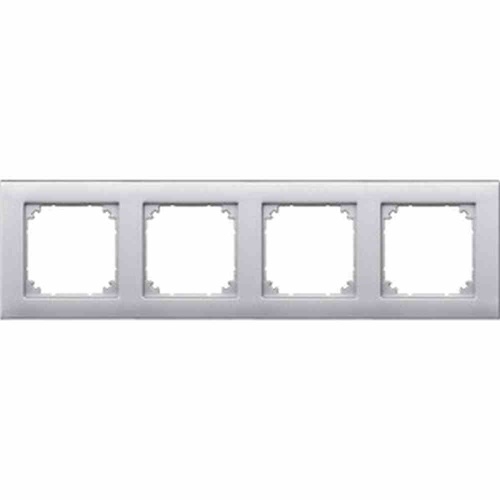 Merten M-PLAN Rahmen, 4f, aluminium, matt, Kunststoff, geeignet für Geräteeinbaukanal, geeignet für Unterputz-Installation Image