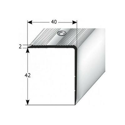 Treppenkante 'Forli', Treppenkantenprofil / Winkelprofil (Größe 40 mm x 42 mm) aus Aluminium