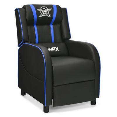 Costway Massage Racing Gaming Single Recliner Chair-Blue