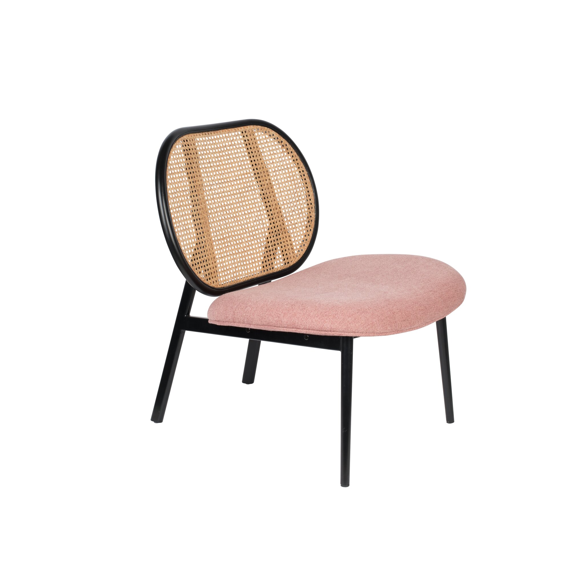 Zuiver »Spike« Loungestuhl rosa/ Rattan Image