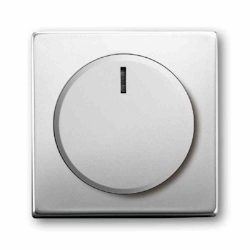Busch-Jaeger Drehknopf, Dimmer, edelstahl, matt, ohne ISO Aufdruck, Kontrollfenster/Lichtauslass Image