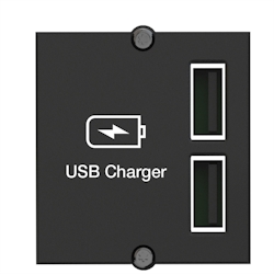 BACHMANN USB A/A 15W Doppelcharger , 2x Typ A 5V/2,4A GST18, schwarz, 0,2 m Image