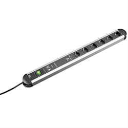 BACHMANN PRIMO Steckdosenleiste 6x Schutzkontakt, Gerätevollschutz, Schalter, USB-Charger, 1,75 m Image